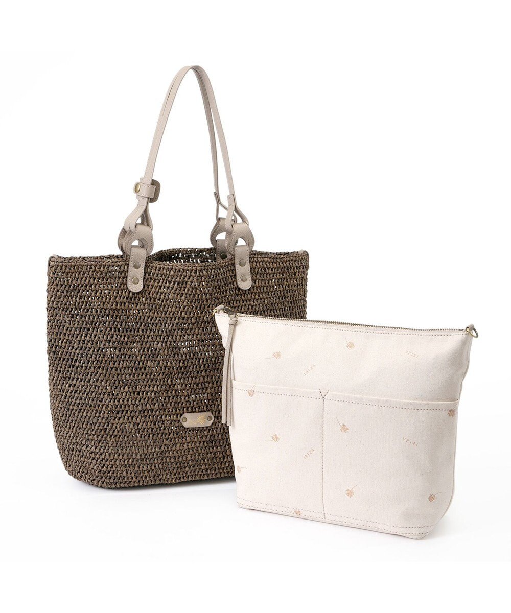 IBIZA ラフィア　セミショルダーバッグ（草木染め） 