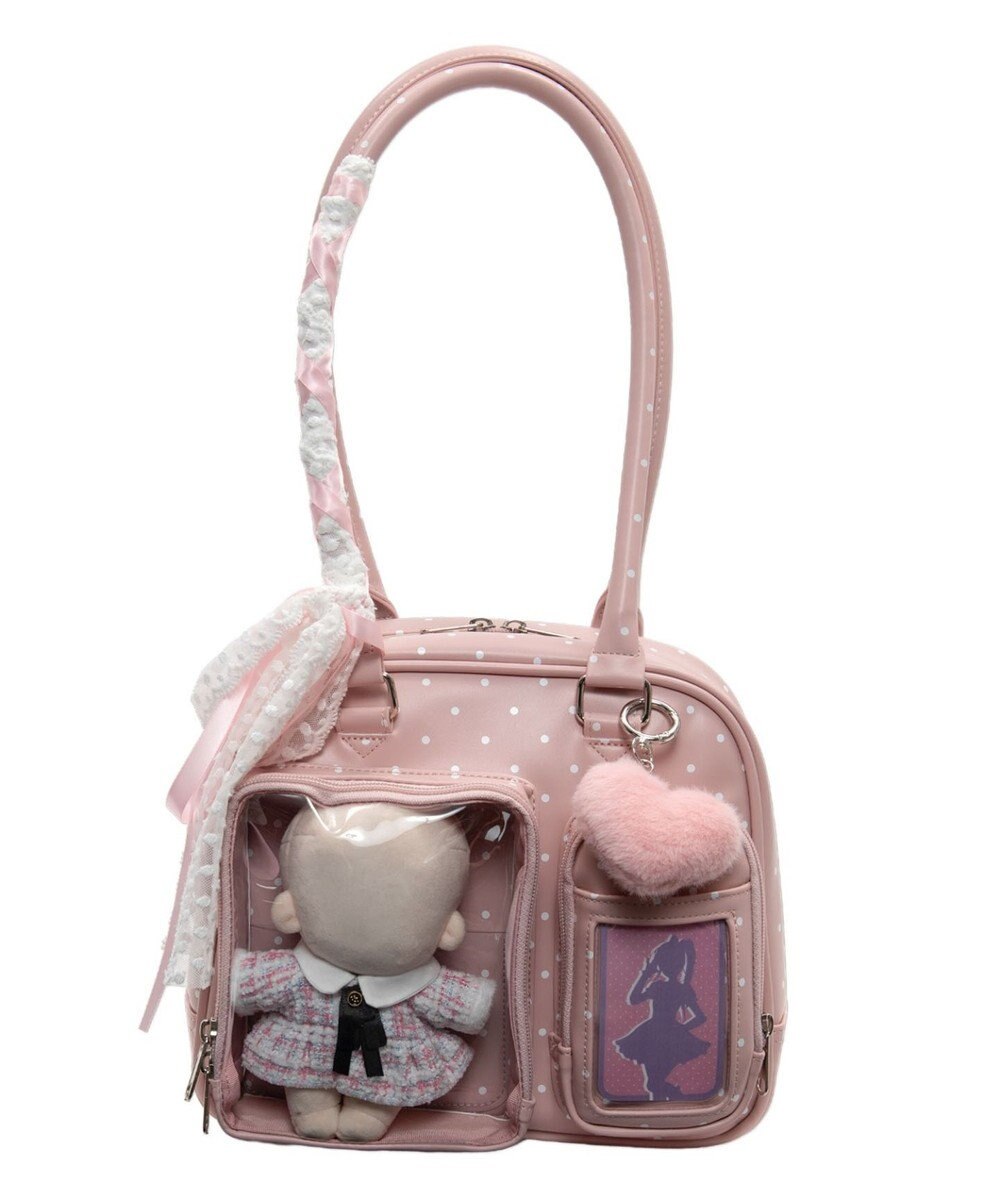 WEGO 【痛バ＆推し活グッズ】きらふわスイートドットぬい痛ボストンバッグ 