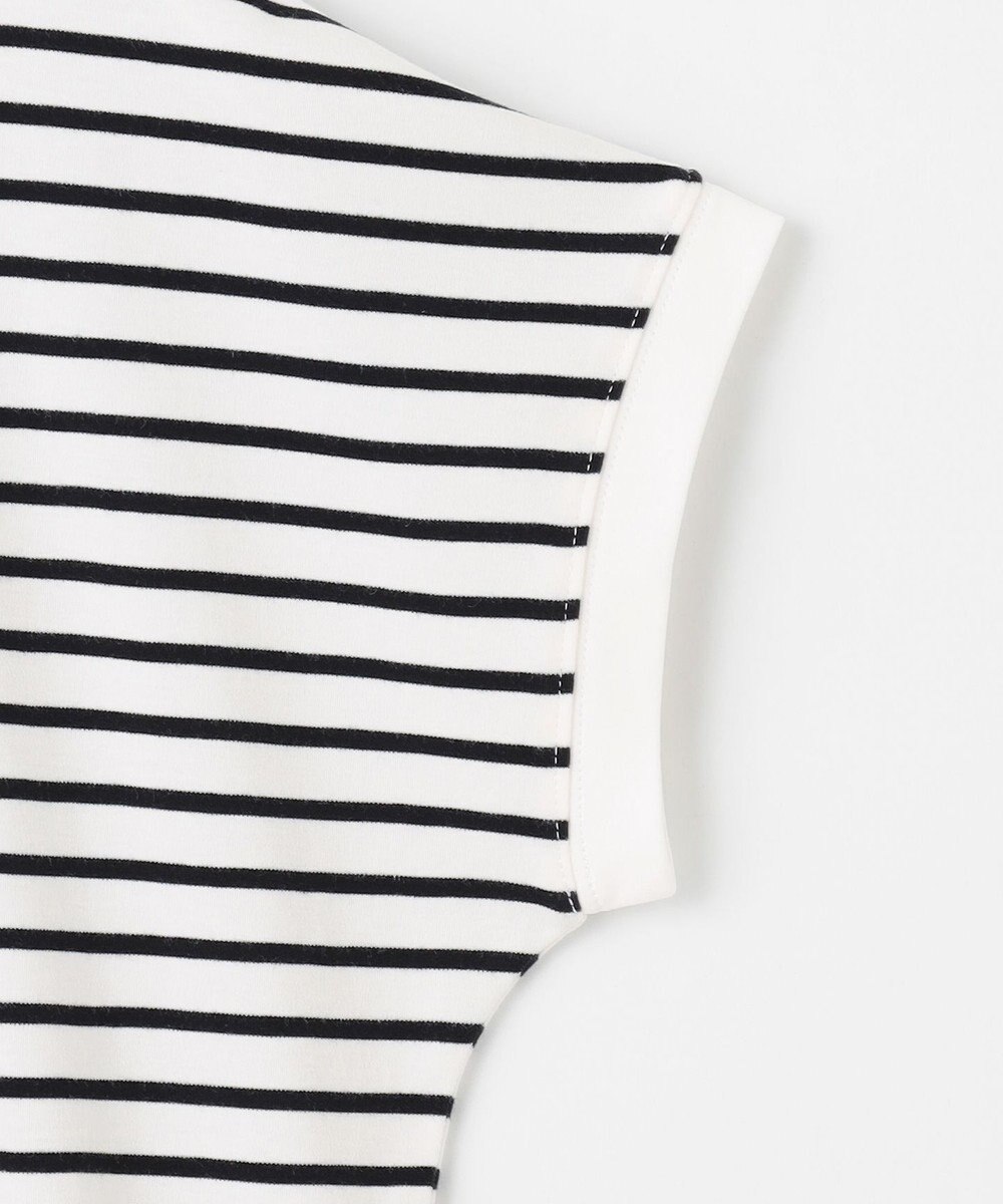 ANY 【大好評につき新色登場！】モックネックフレンチスリーブ ボーダーＴシャツ 