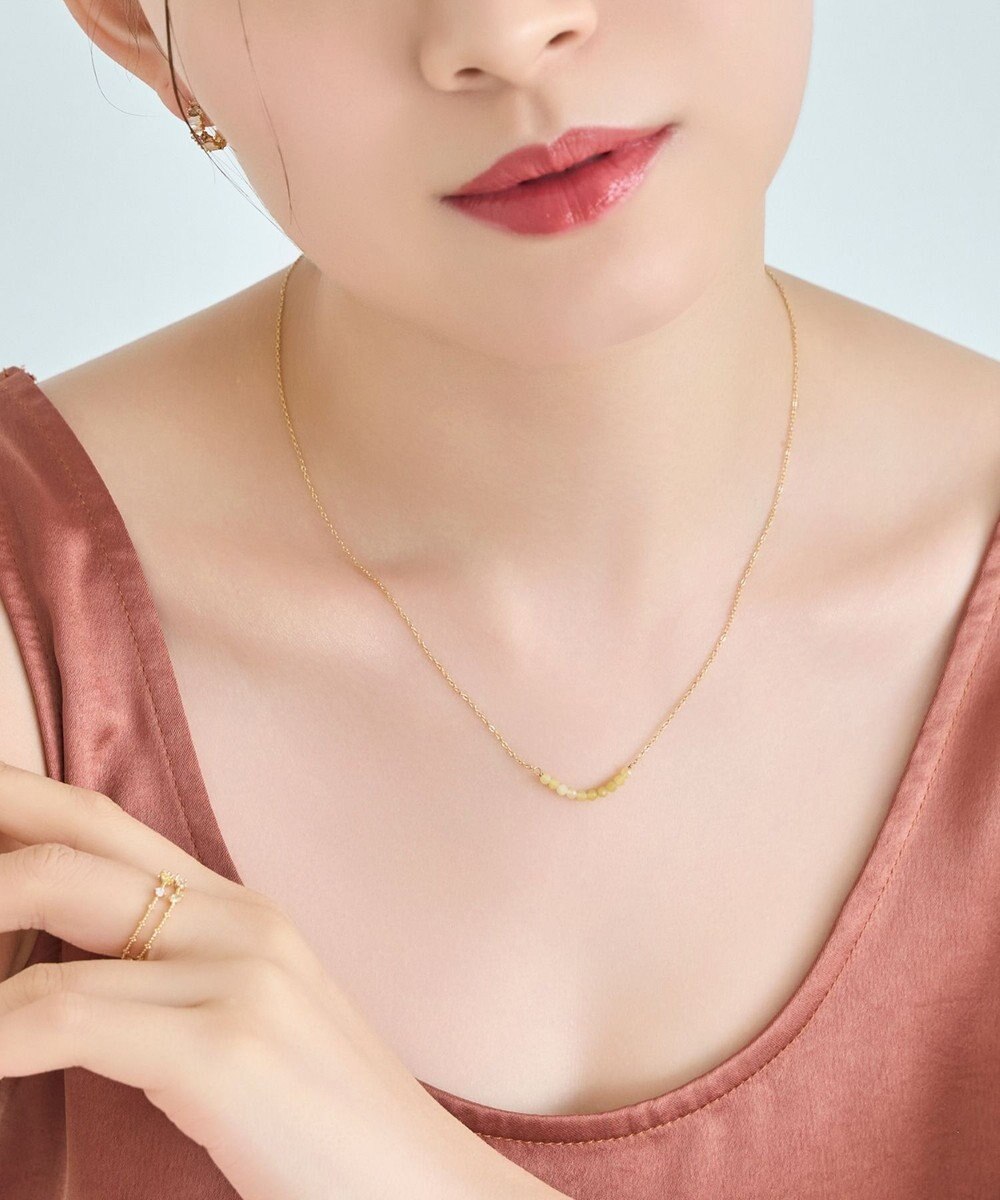 Phoebe 【金属アレルギー対応】サニージェムラインアーチネックレス/天然石/サージカルステンレス 