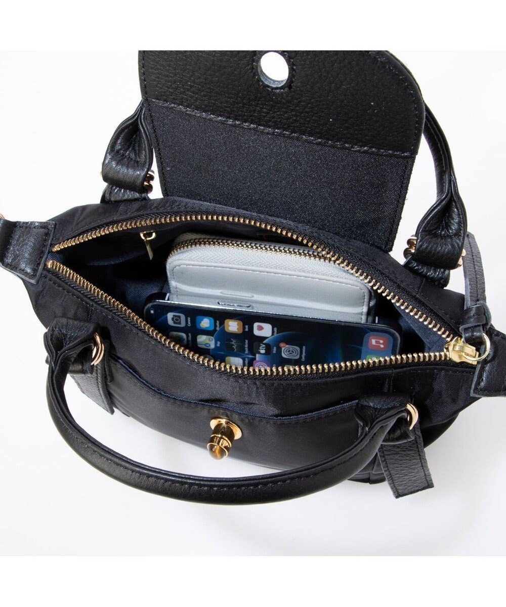 UNBILLION ペルケ perche / ナイロン×牛革かぶせジェムストーン2wayショルダーバッグ 