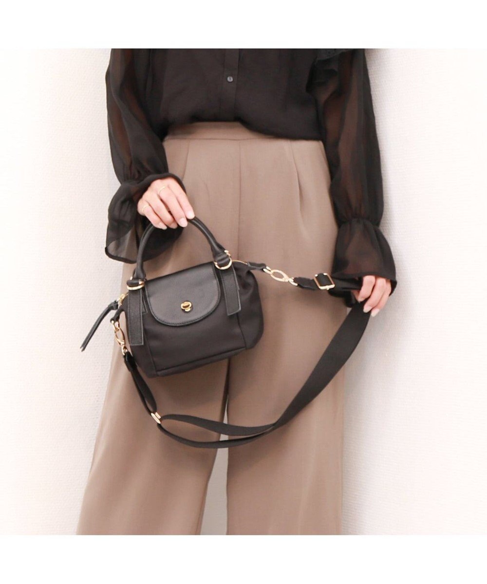 UNBILLION ペルケ perche / ナイロン×牛革かぶせジェムストーン2wayショルダーバッグ 