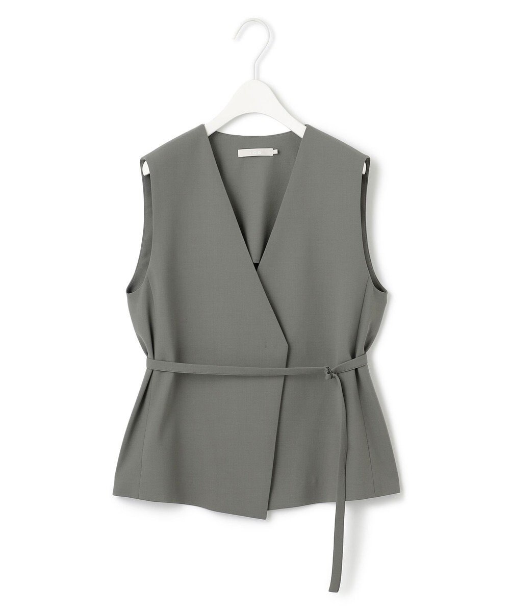 ICB L 【UVカット・洗える】ウール2WAYストレッチ Vネックベスト 