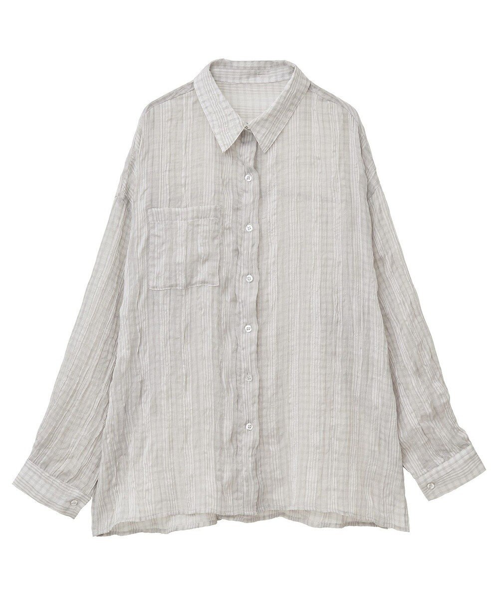 Green Parks シアーワッシャーロングスリーブシャツ 