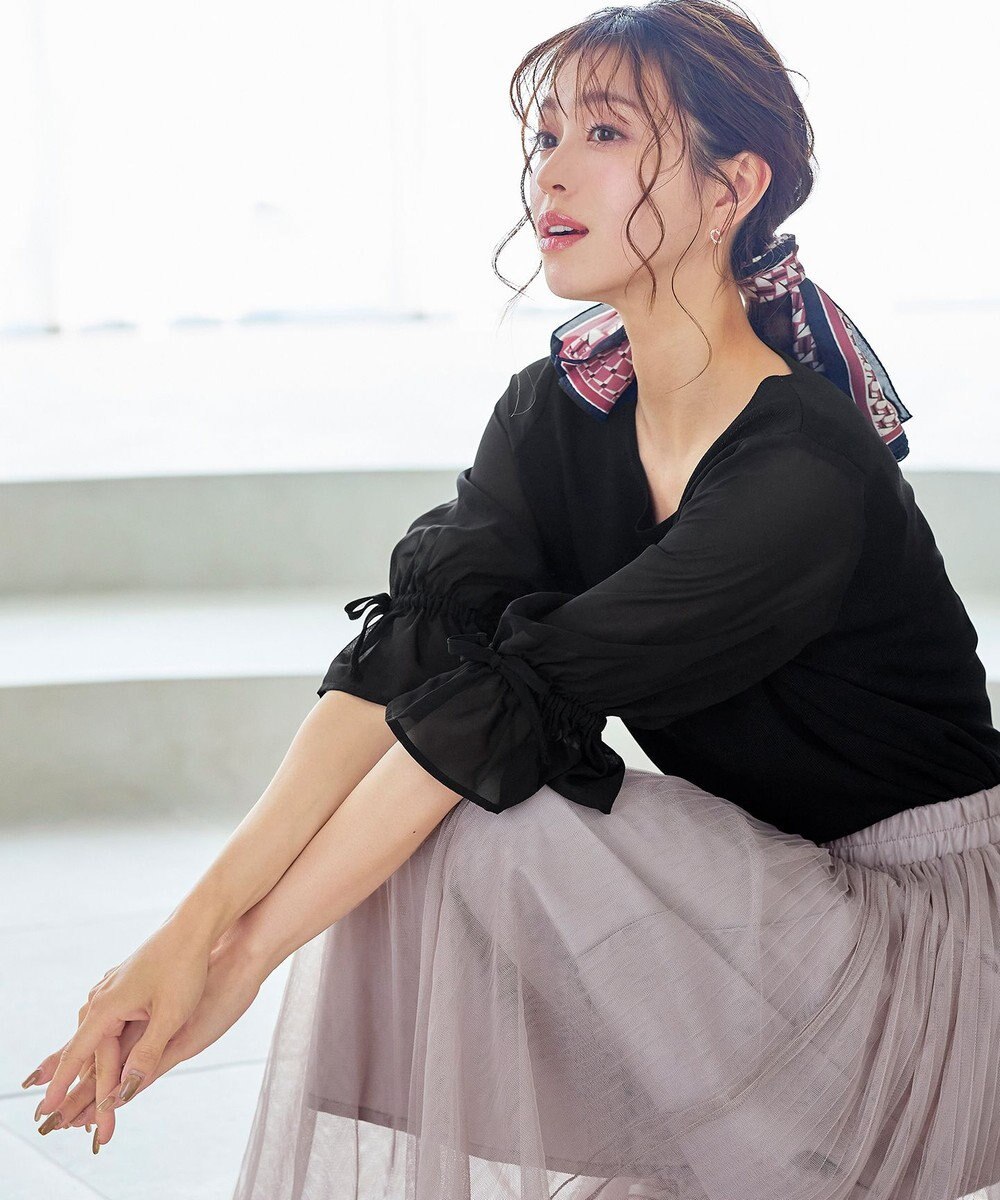 Tiaclasse 【洗える】キャンディースリーブニットトップス 