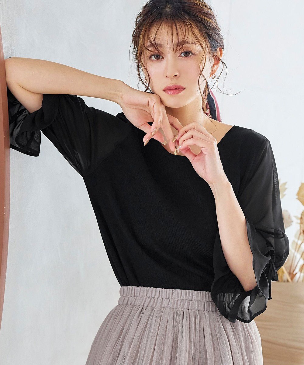 Tiaclasse 【洗える】キャンディースリーブニットトップス 