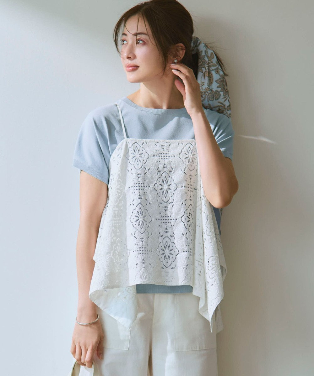 23区 S ラッセルオーナメントレース キャミソール ブラウス 