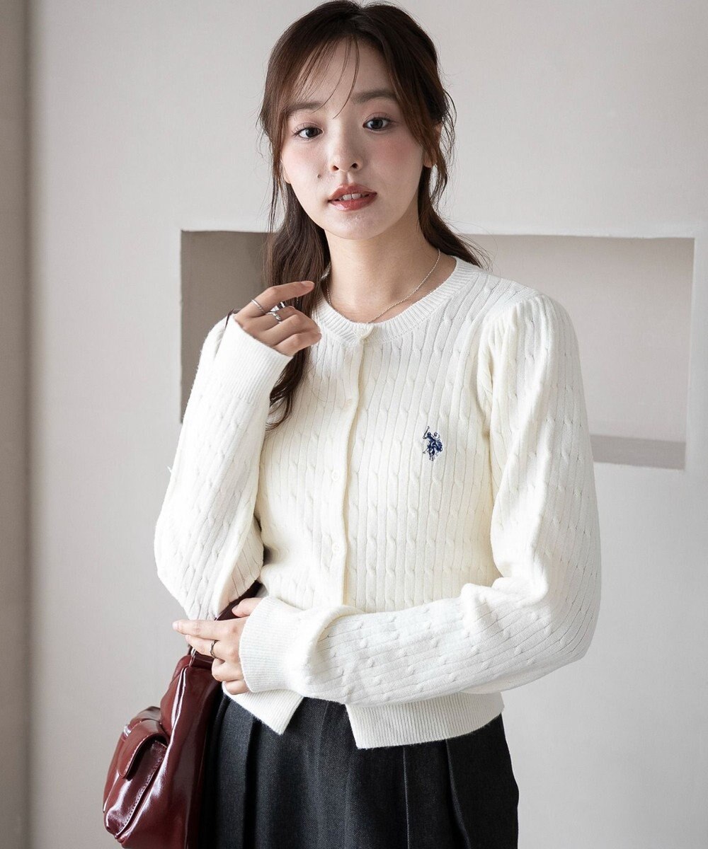 WEGO 【26年春新作】別注USPOLOケーブルニットカーデ 