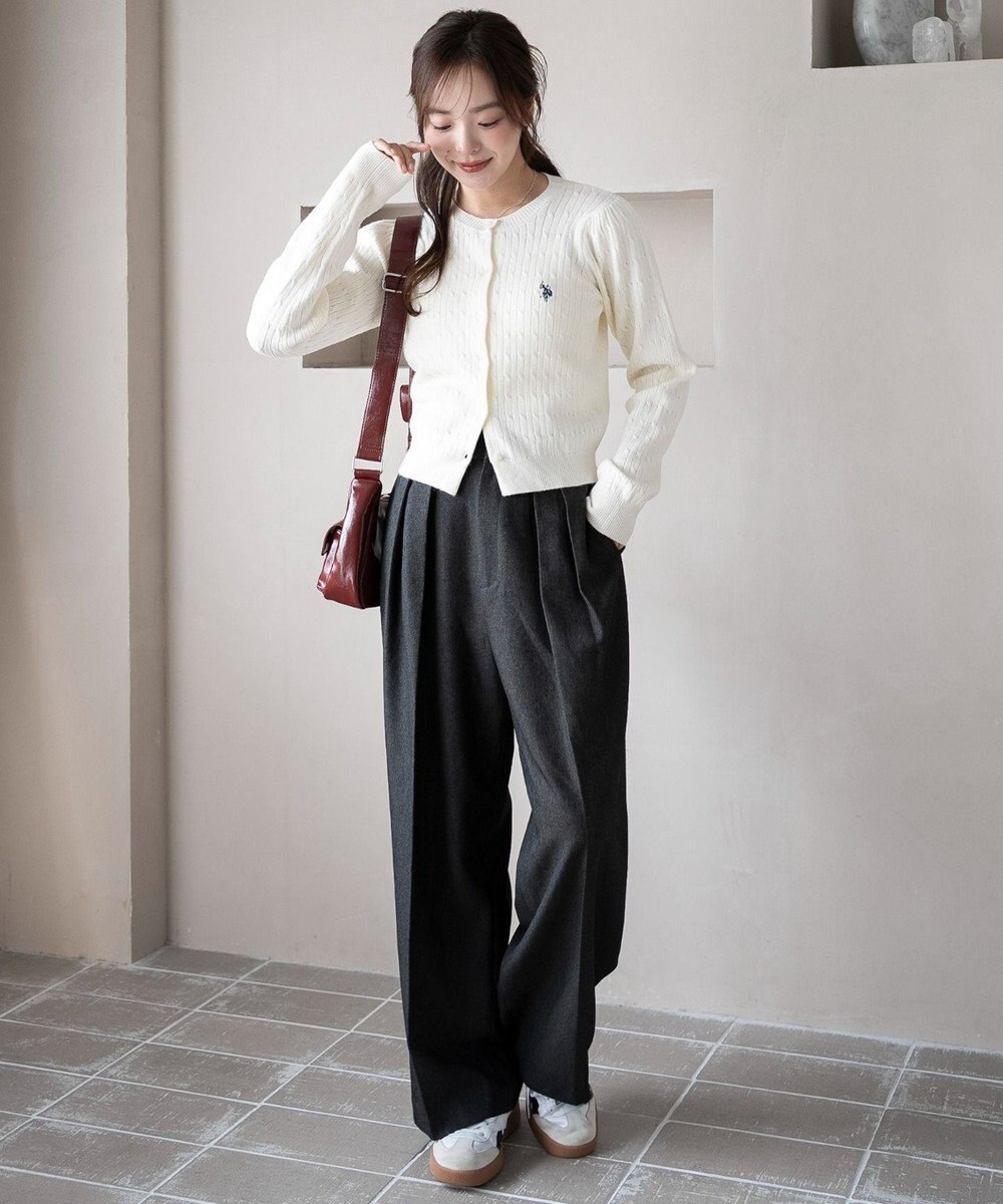 WEGO 【26年春新作】別注USPOLOケーブルニットカーデ 