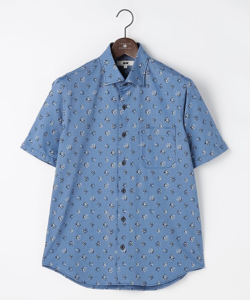 JOSEPH ABBOUD 【ジャージー素材・ストレッチ・イージーケア】コンパクトジャージープリント シャツ 