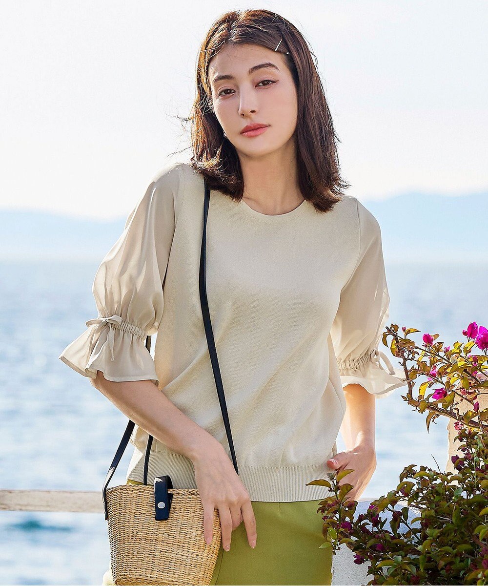 Tiaclasse 【洗える】キャンディースリーブニットトップス 