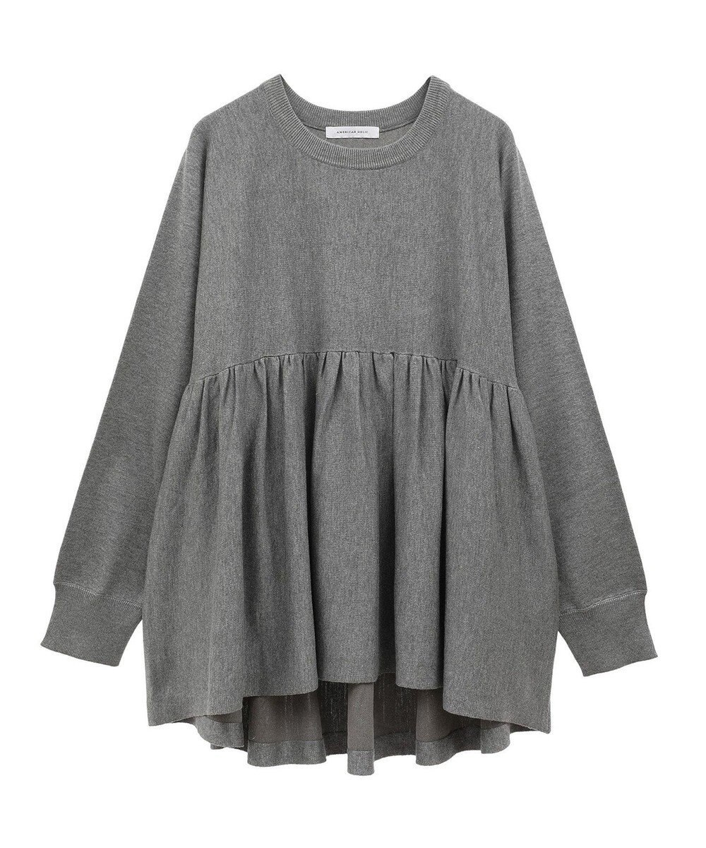 AMERICAN HOLIC ティアードギャザーニットプルオーバー 