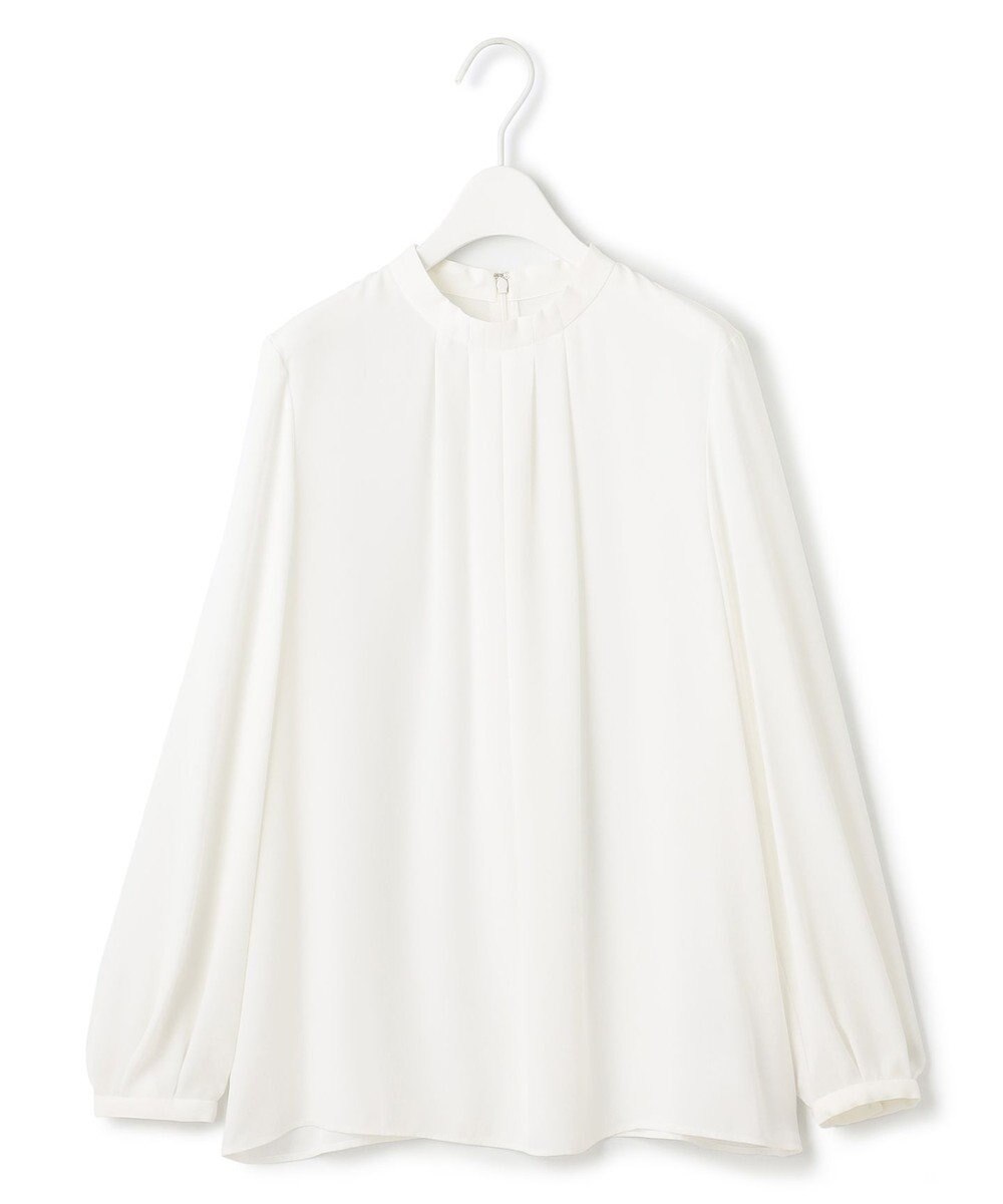 ICB L 【接触冷感・UVケア・速乾・洗える】BackSatinAmunzen ハイネックブラウス 