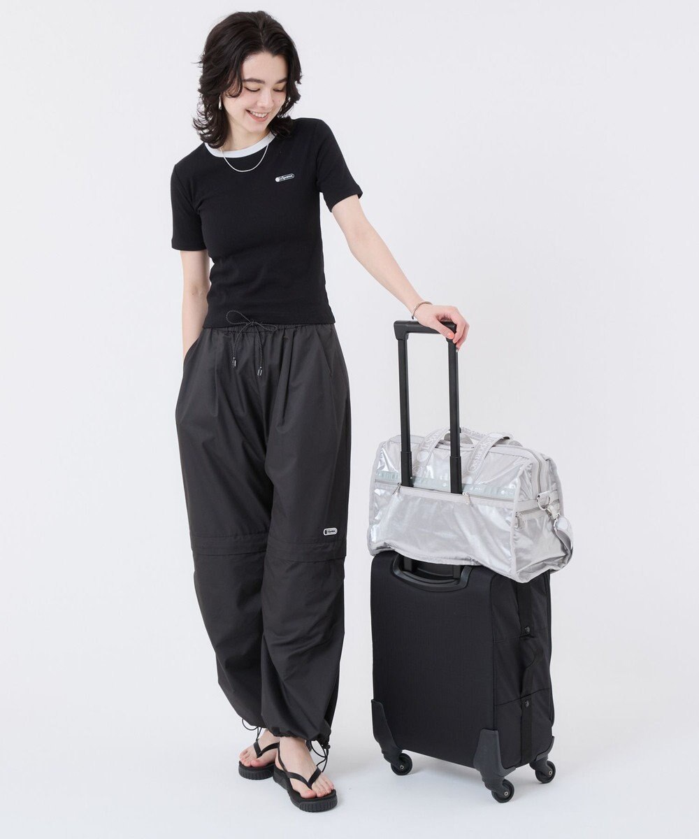 LeSportsac DELUXE MED WEEKENDER MH/ロゴジャガードシルバースナイデル 