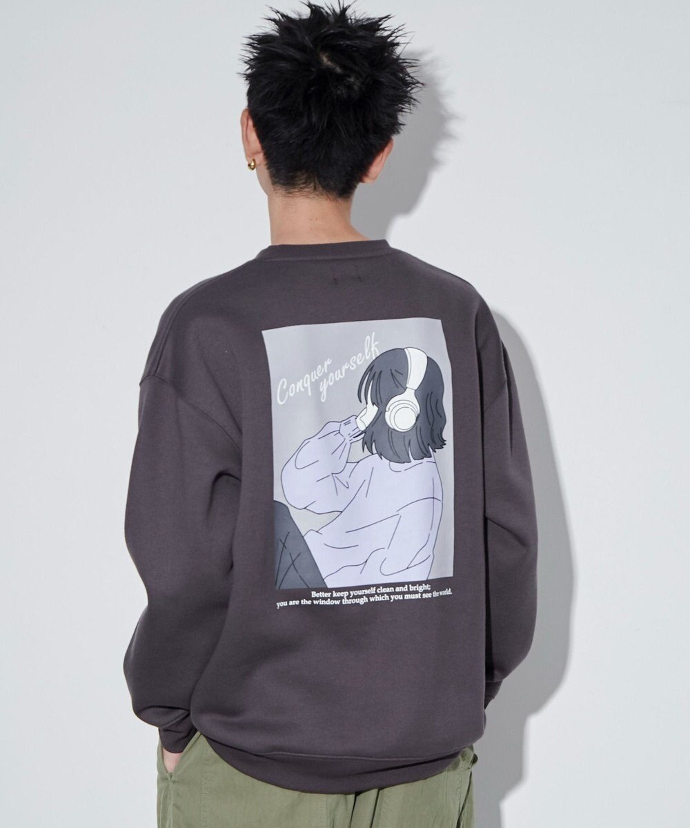 WEGO 【ユニセックス着用ITEM】ガールイラストグラフィックプルオーバー 