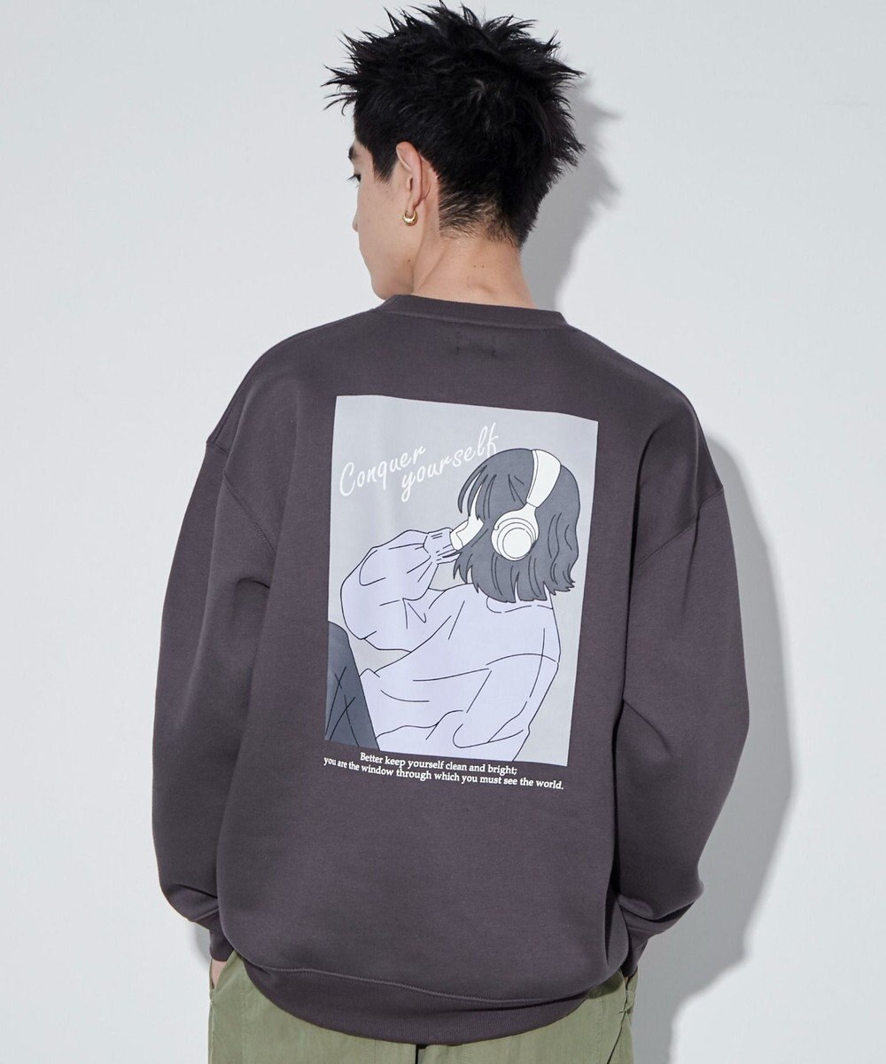 WEGO 【ユニセックス着用ITEM】ガールイラストグラフィックプルオーバー 