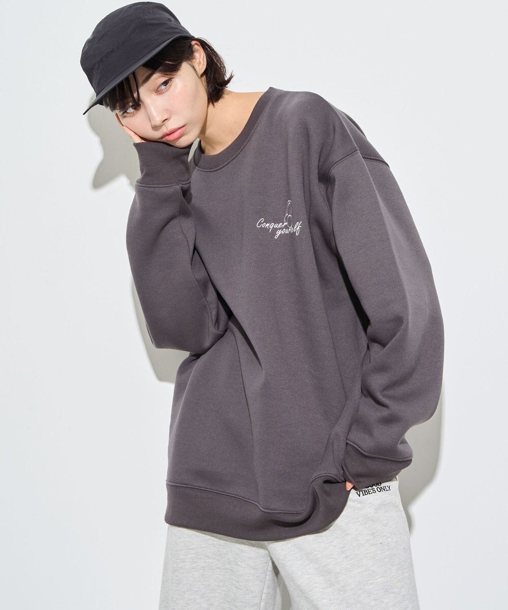 WEGO 【ユニセックス着用ITEM】ガールイラストグラフィックプルオーバー 