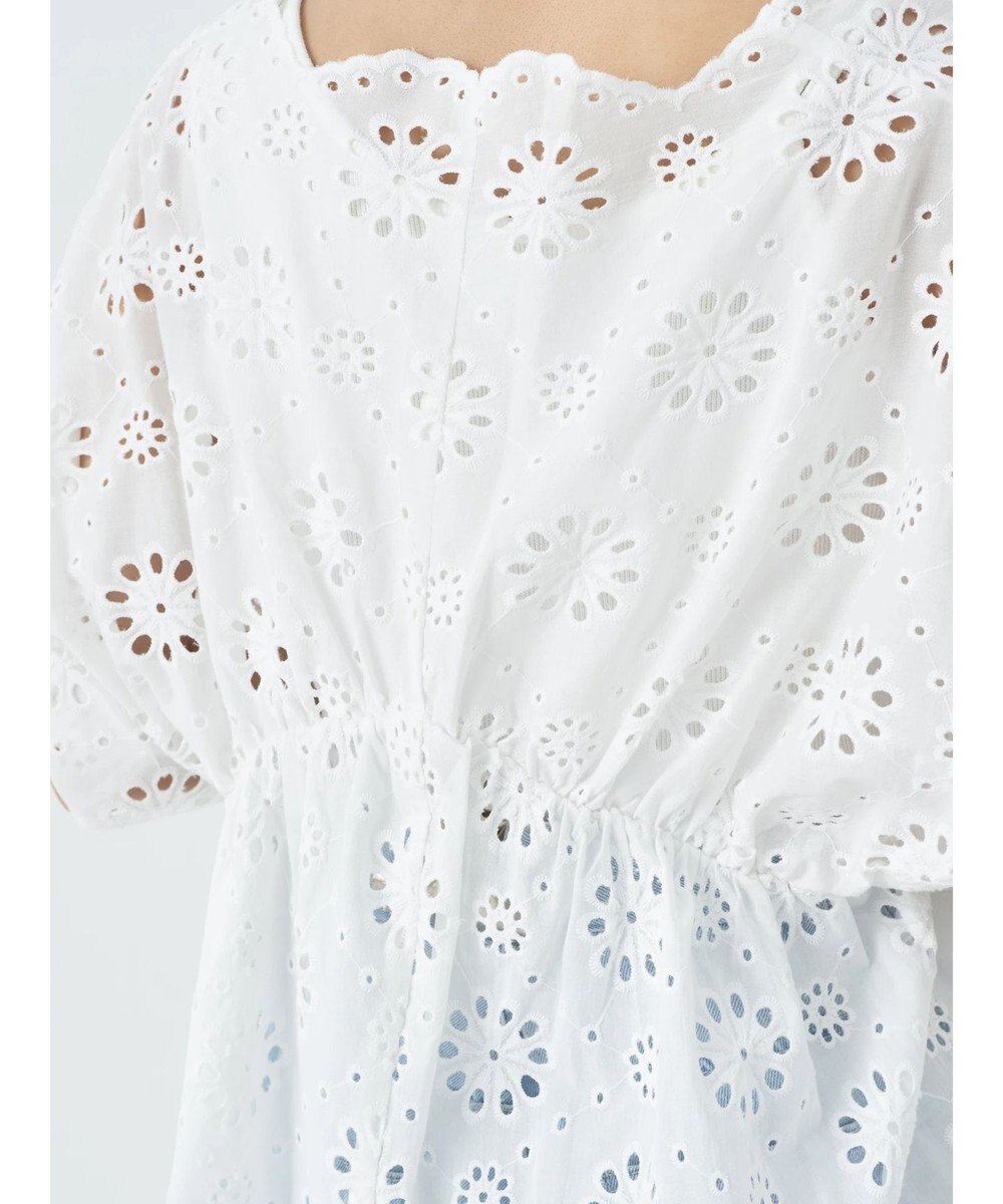 earth music&ecology コットンレースＶネックブラウス 