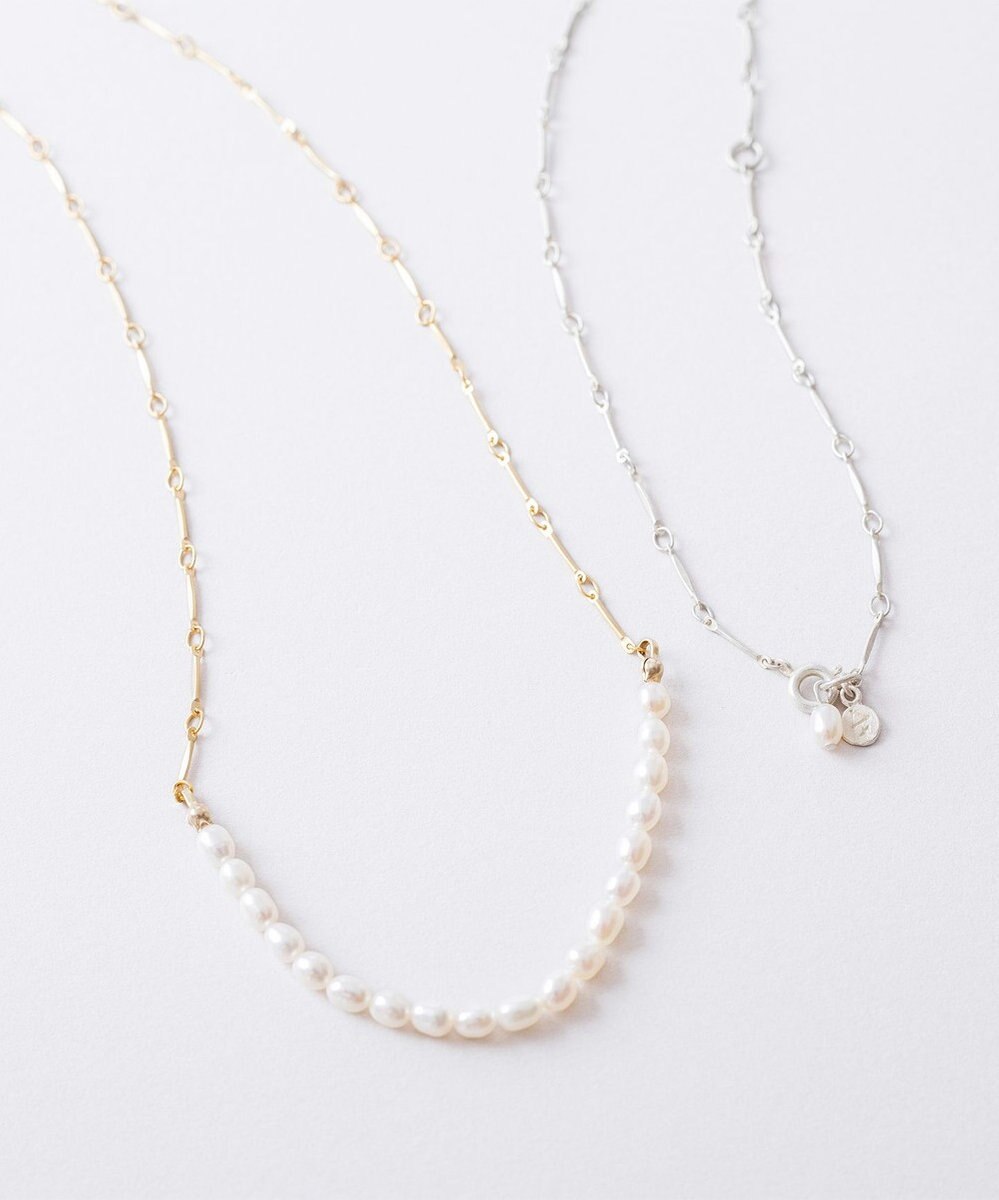 Pisceans プレスチェーン×淡水パールネックレス 