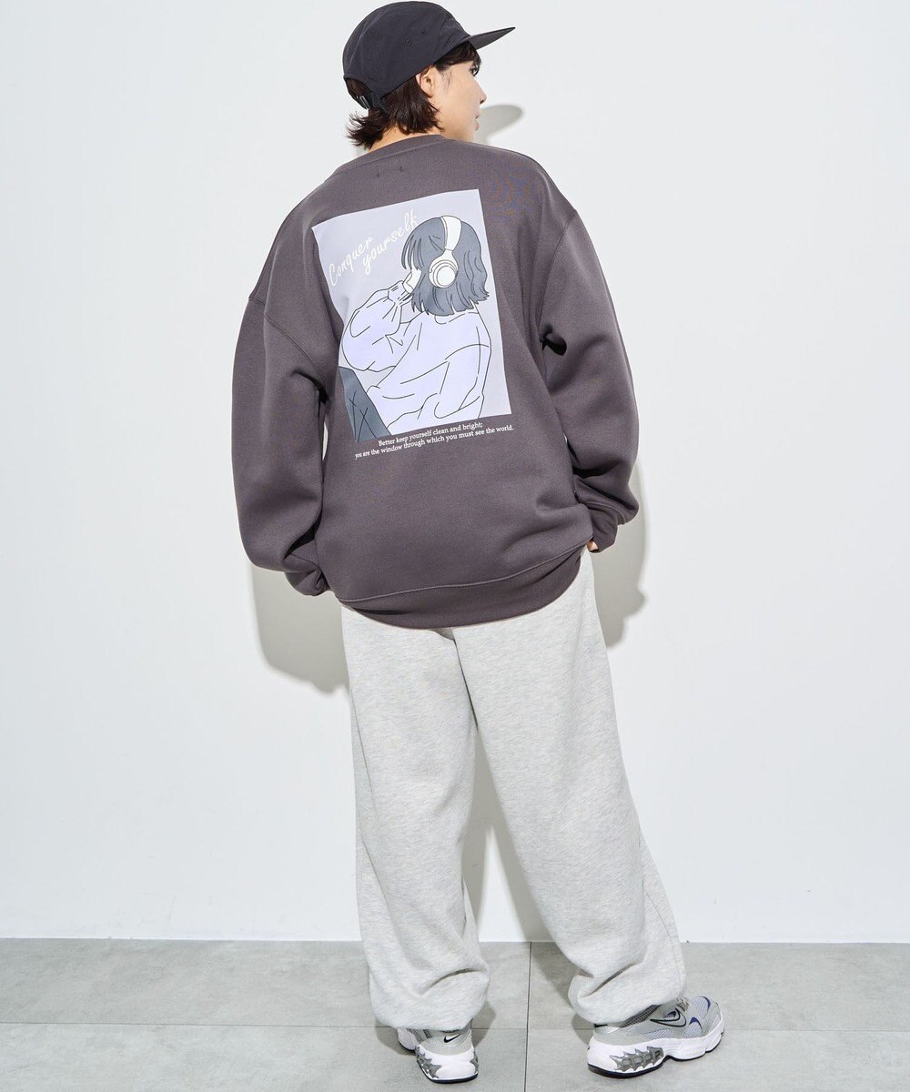 WEGO 【ユニセックス着用ITEM】ガールイラストグラフィックプルオーバー 