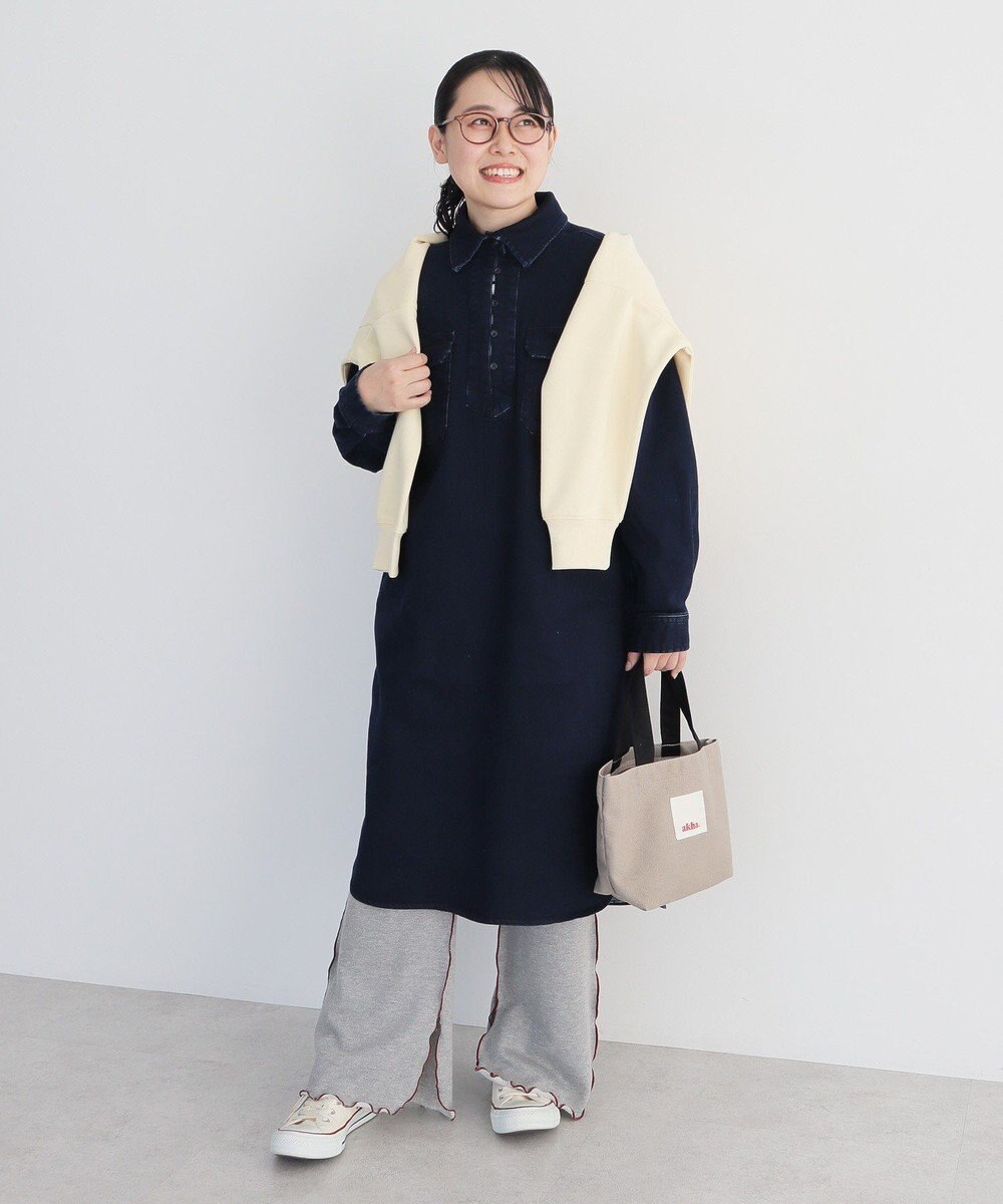 CRAFT STANDARD BOUTIQUE 裏起毛デニムヘンリーワンピース 