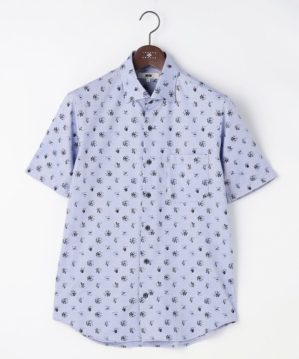 JOSEPH ABBOUD 【ジャージー素材・ストレッチ・イージーケア】コンパクトジャージープリント シャツ 