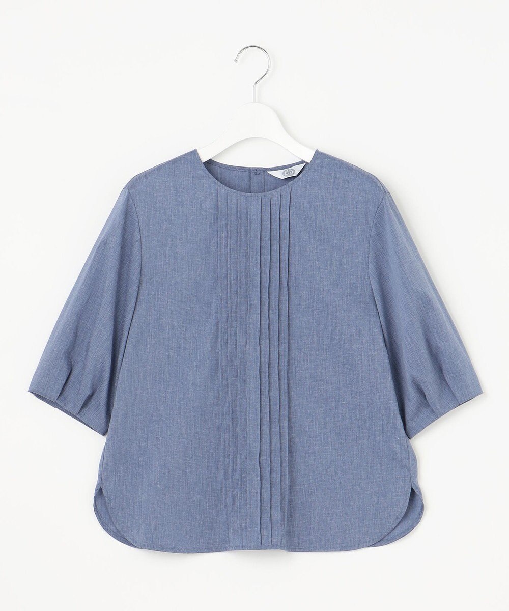 J.PRESS LADIES 【洗える】ラミーポプリン クルーネック ブラウス 