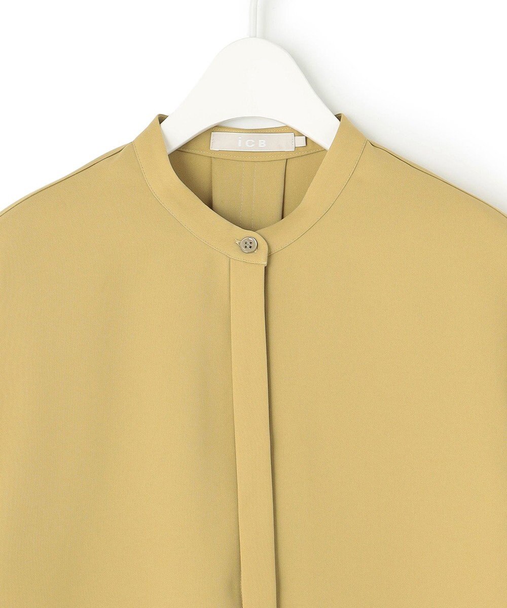 ICB L 【WEB限定・接触冷感・UVケア・吸水速乾・防シワ・洗える】 ドレープツイル クロップドシャツ 