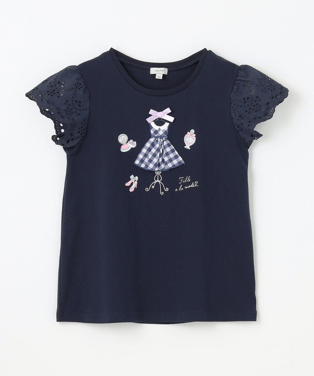 ANY KIDS ドレス アップリケ Tシャツ 
