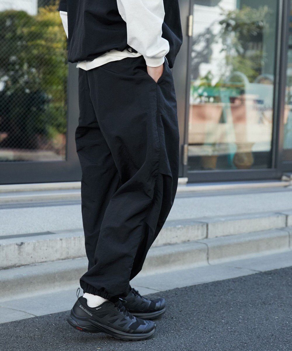 WEGO 【ウエストゴム/MLサイズ展開】ナイロンイージーパンツ 