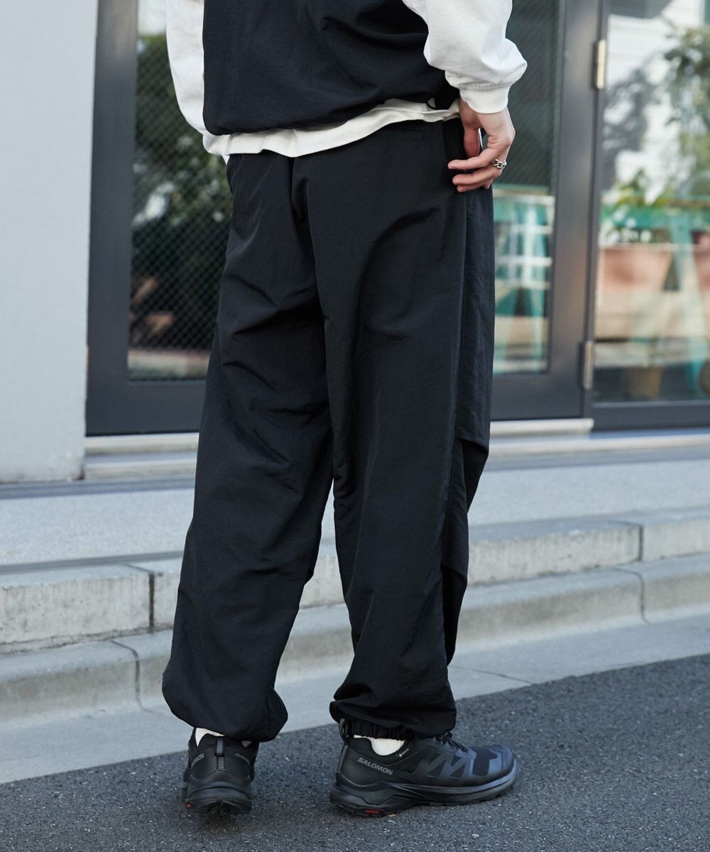 WEGO 【ウエストゴム/MLサイズ展開】ナイロンイージーパンツ 