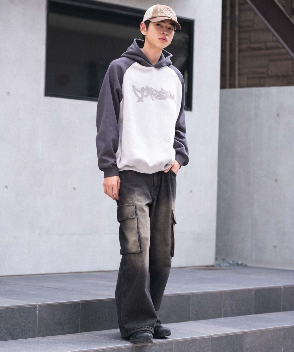 WEGO ラグランプルパーカー 