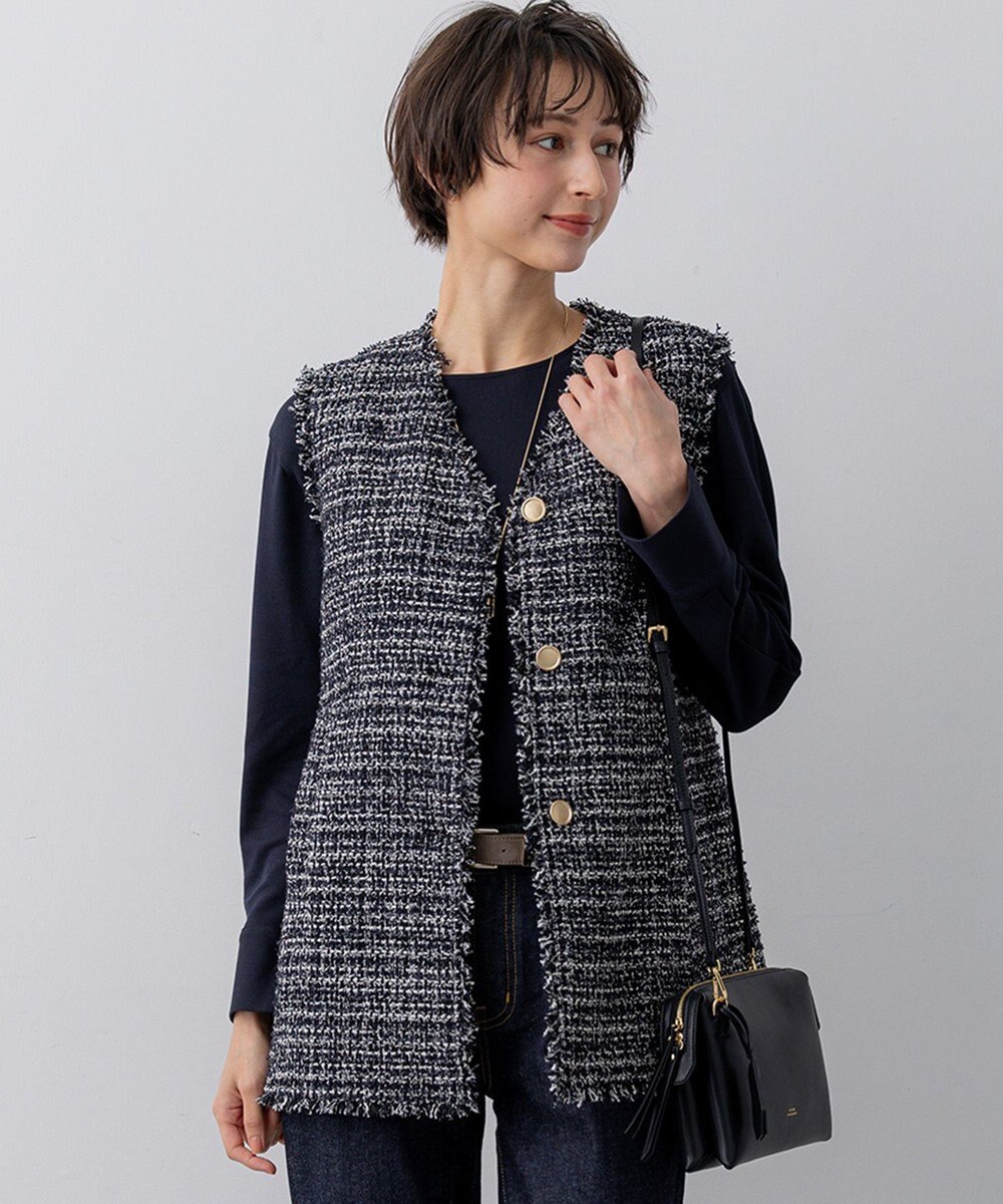 23区 【先行予約】GIOLICAツイード フォルム ジレ 