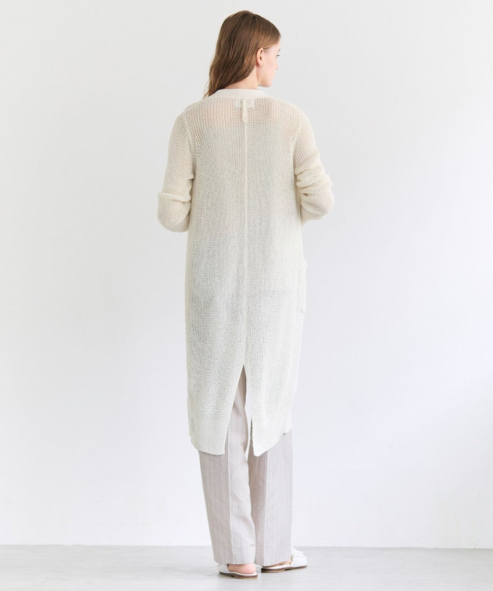 BEIGE， OPTICAL / ペーパーヤーンシアーロングカーディガン 
