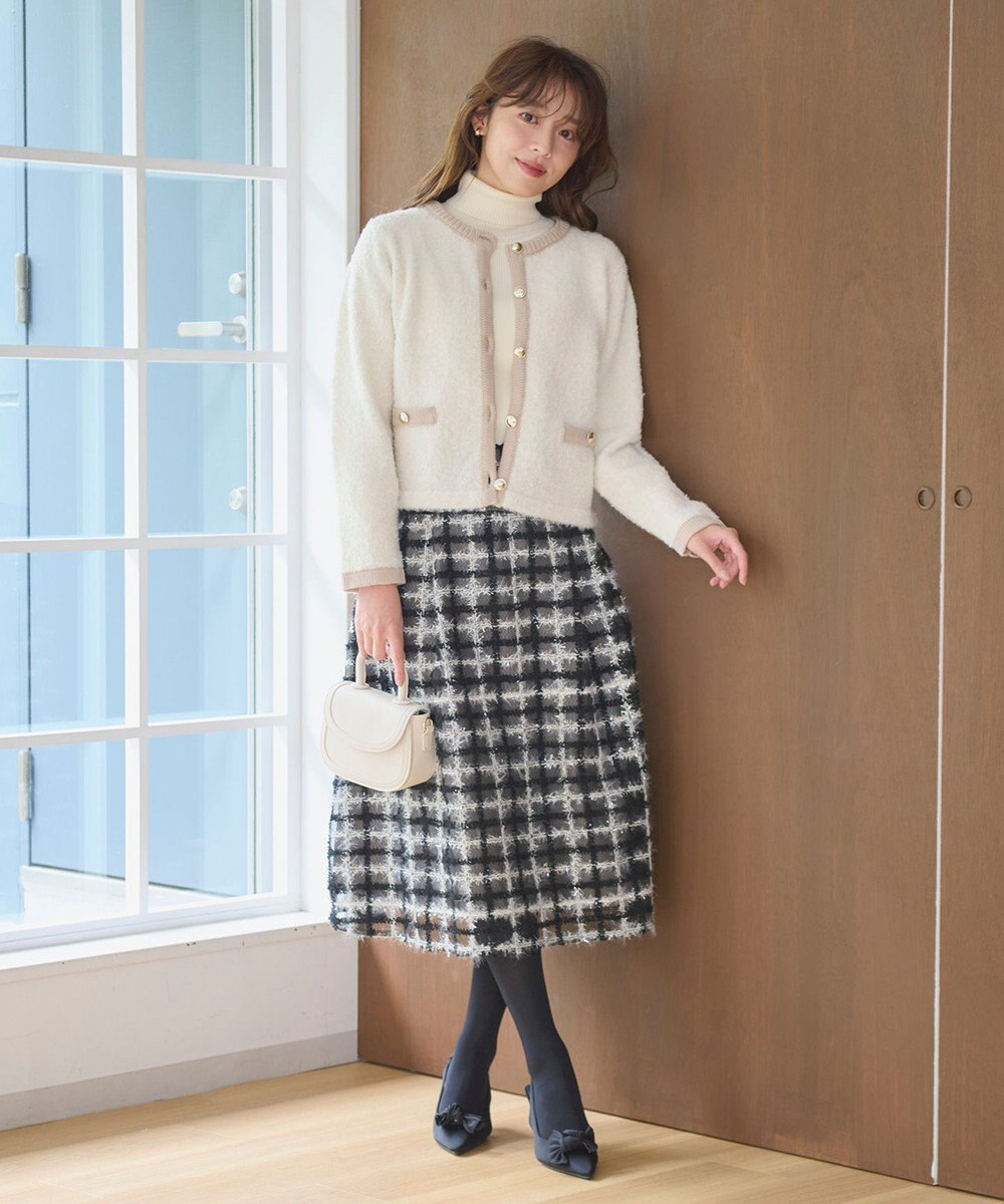 Feroux 【洗える】ブークレー ニットジャケット 