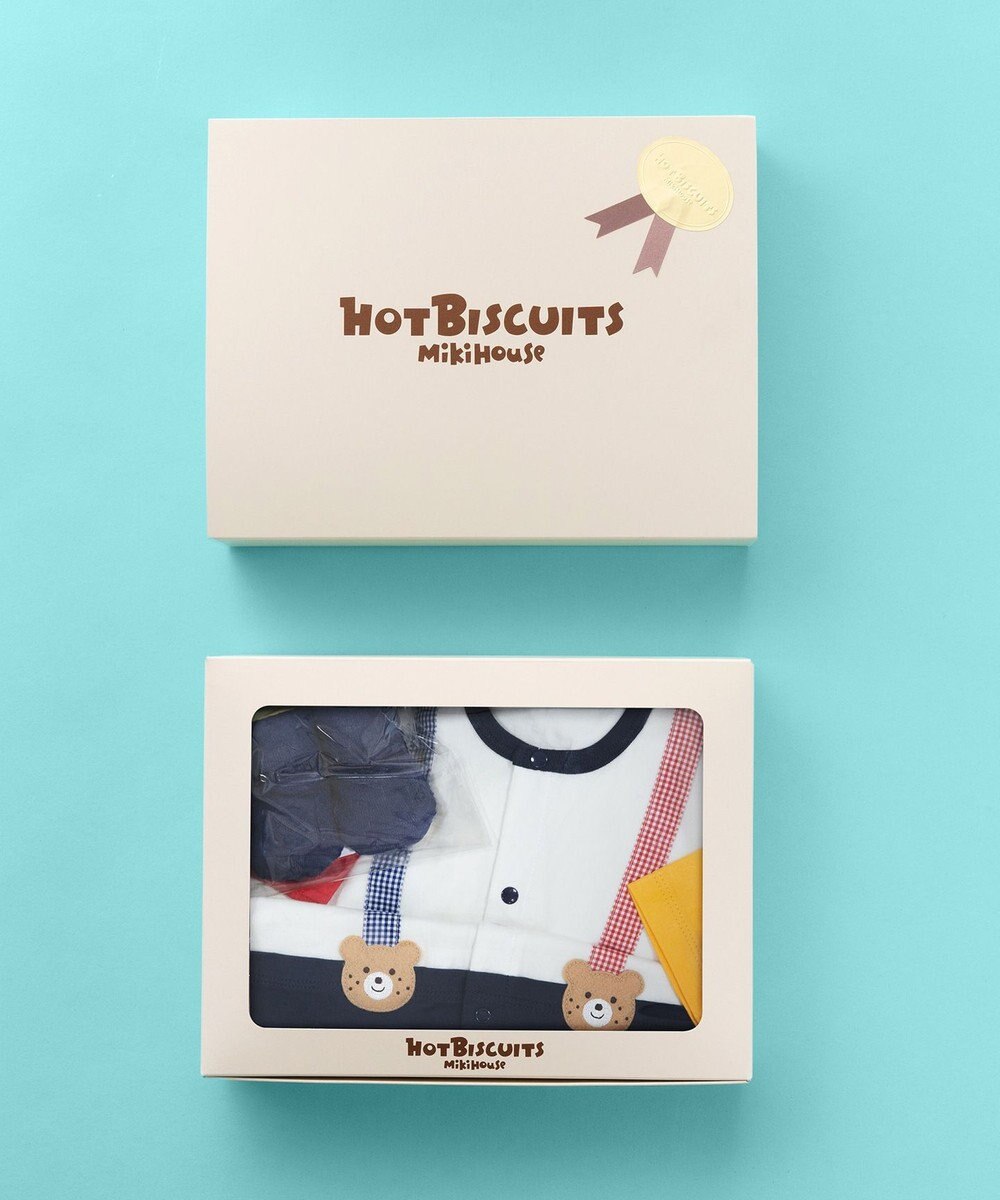 MIKI HOUSE HOT BISCUITS カバーオール＆ソックスギフトセット【BOX付き】 