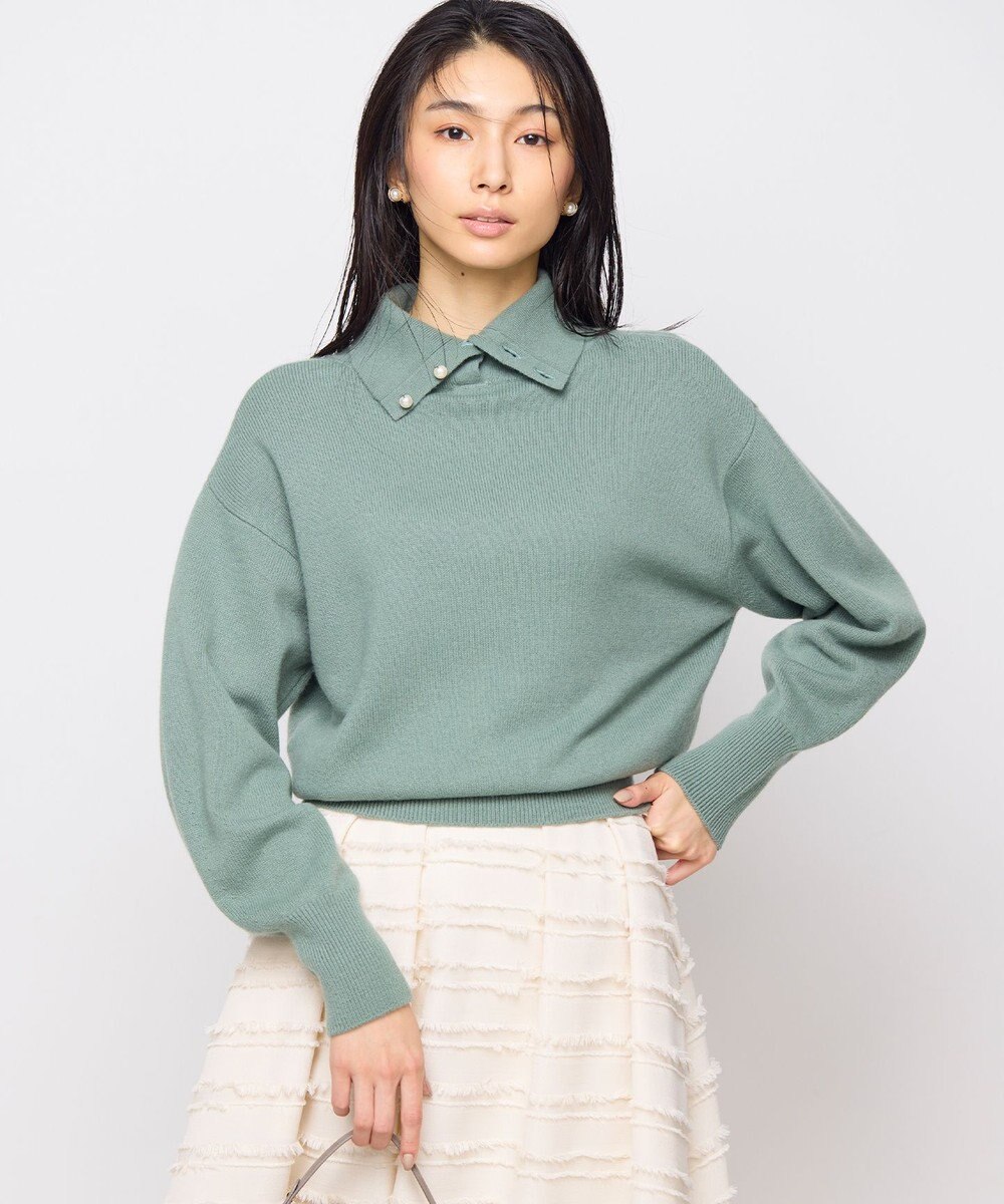 組曲 L 【2WAY・WEB限定】ウールカシミヤミックス ハイネックニット 