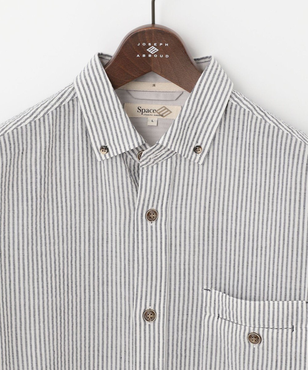 JOSEPH ABBOUD MOUNTAIN 【SPACE／UNISEX】オーガニックコットンリネンドライサッカー シャツ 