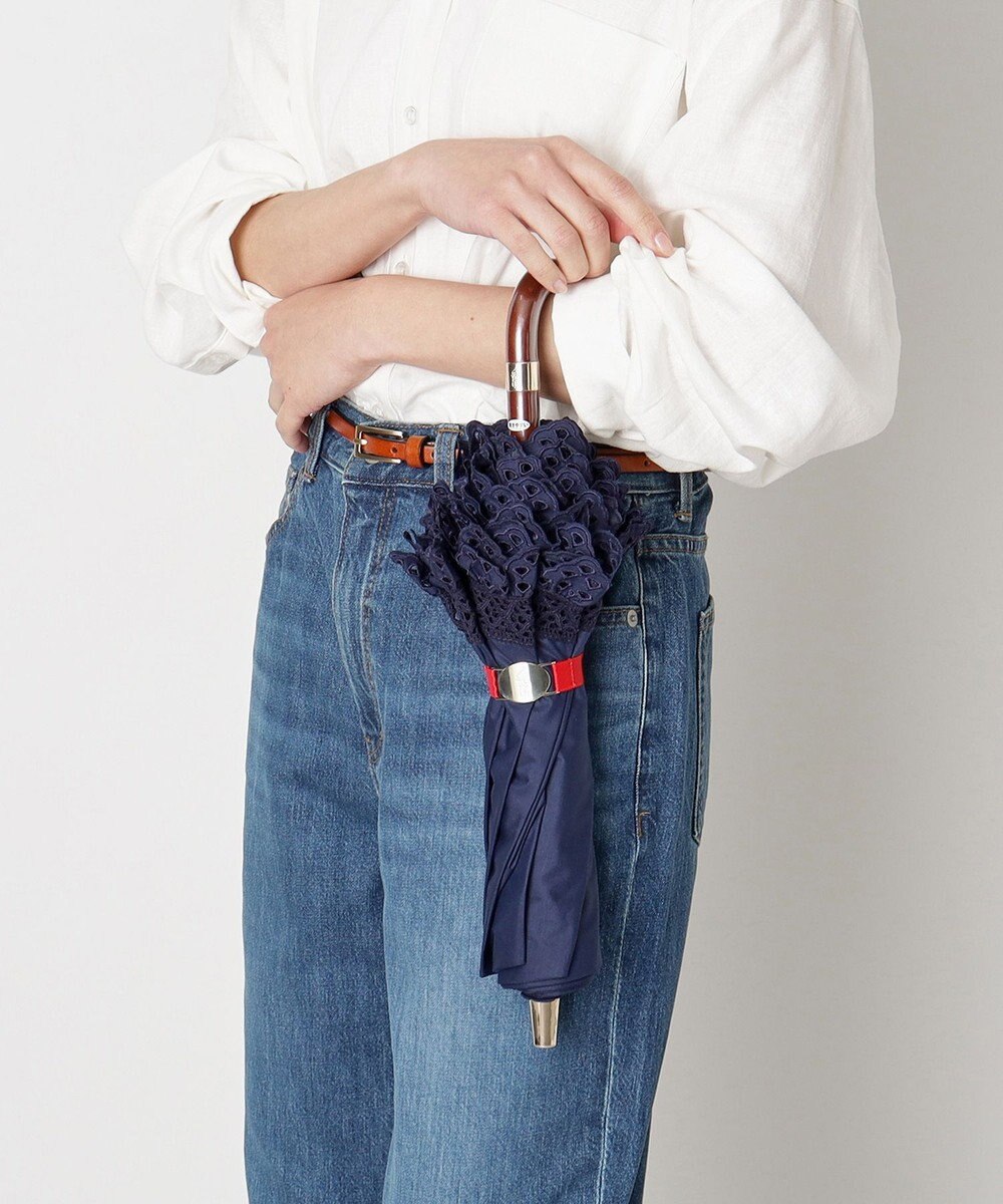 MOONBAT 【遮光/晴雨兼用日傘】POLO RALPH LAUREN（ポロラルフローレン） 折りたたみ日傘 エンブフリル 遮熱 UV 