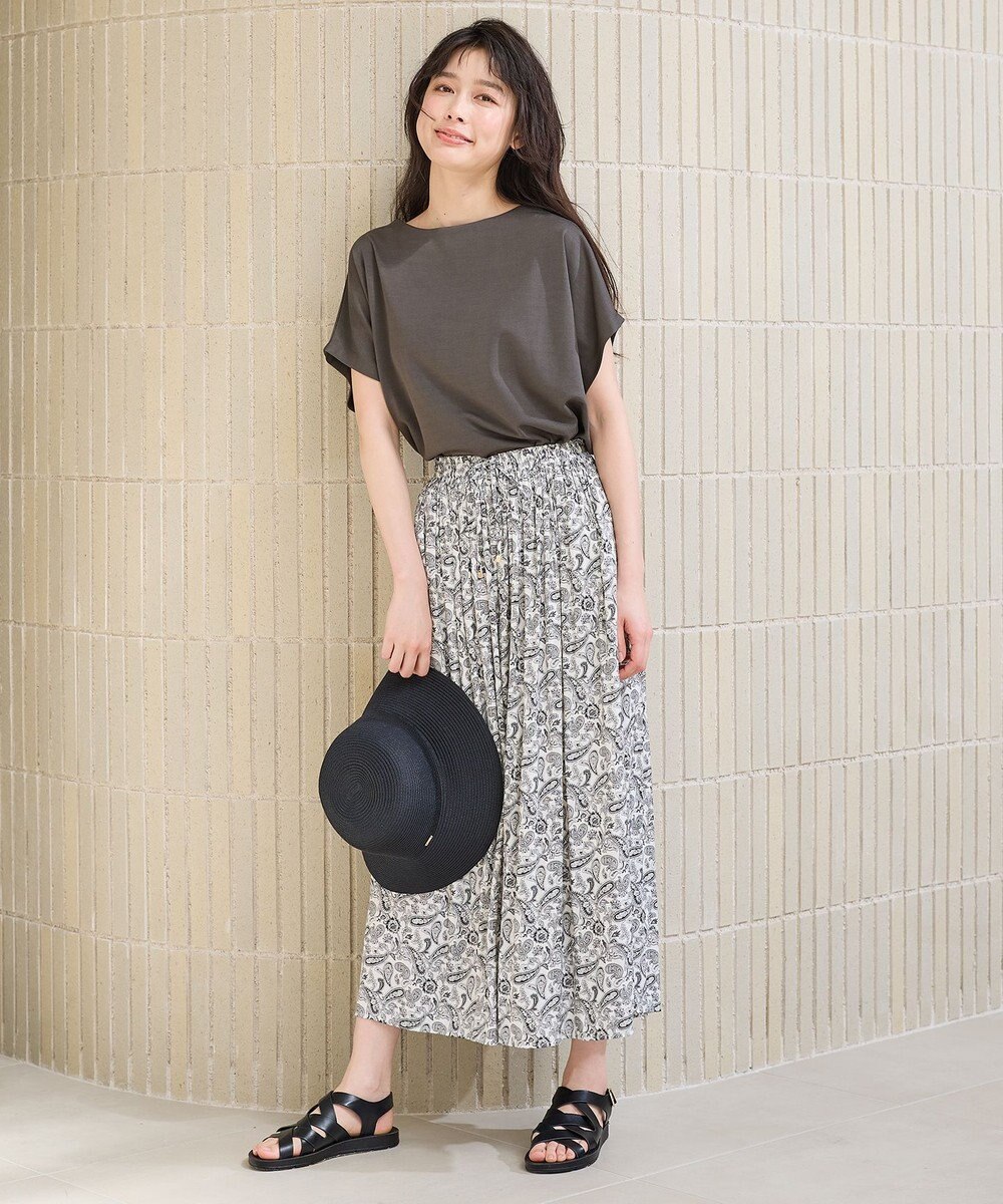 ANY 【洗濯機可/接触冷感/UVカット/アンチピリング】ドライポンチフレンチスリーブプルオーバー 