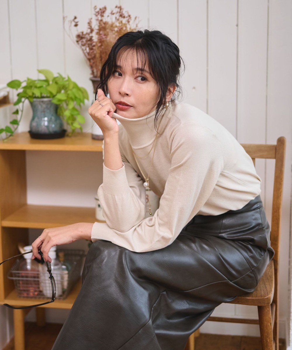 WEGO 【WEB限定/25年秋冬新作/洗濯OK/毛玉レス】タートルネックニット 