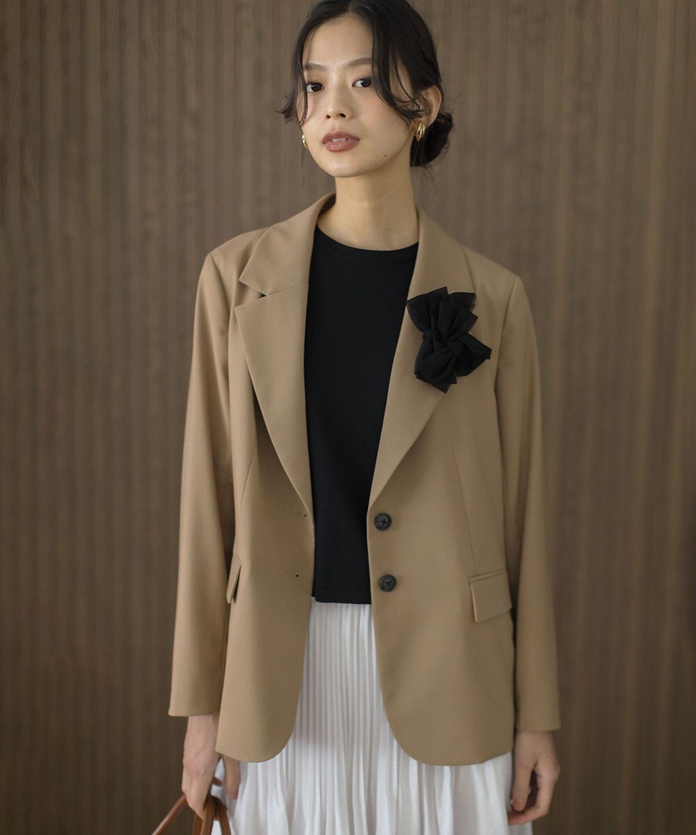 組曲 クルミボタン5分袖ニット 