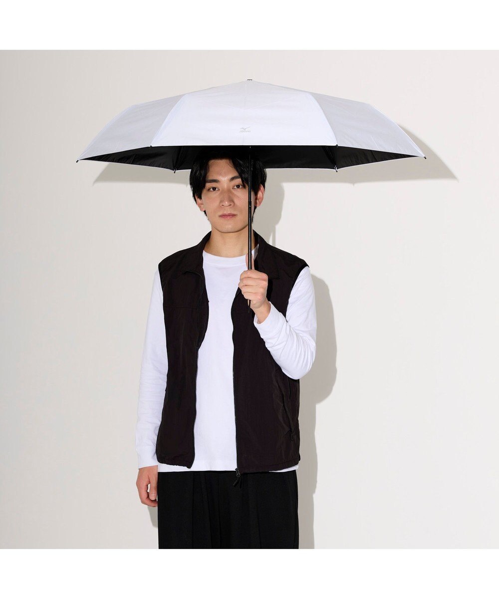 MOONBAT MIZUNO  (ミズノ) 無地 ロゴ 日傘 折りたたみ傘 パラソル 晴雨兼用  一級遮光 遮熱効果 遮光率100% UV遮蔽100% 高遮熱 