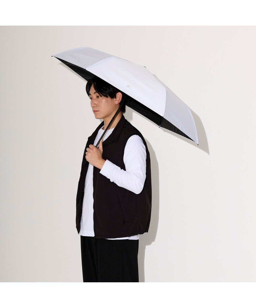 MOONBAT MIZUNO  (ミズノ) 無地 ロゴ 日傘 折りたたみ傘 パラソル 晴雨兼用  一級遮光 遮熱効果 遮光率100% UV遮蔽100% 高遮熱 