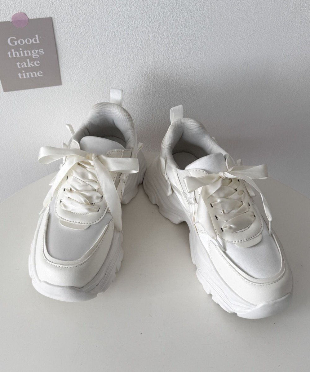 WEGO リボンデザイン厚底スニーカー 
