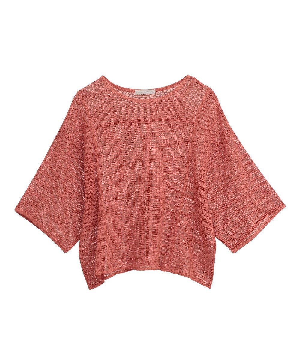 Green Parks 七分袖コットンメッシュラグラントップス 