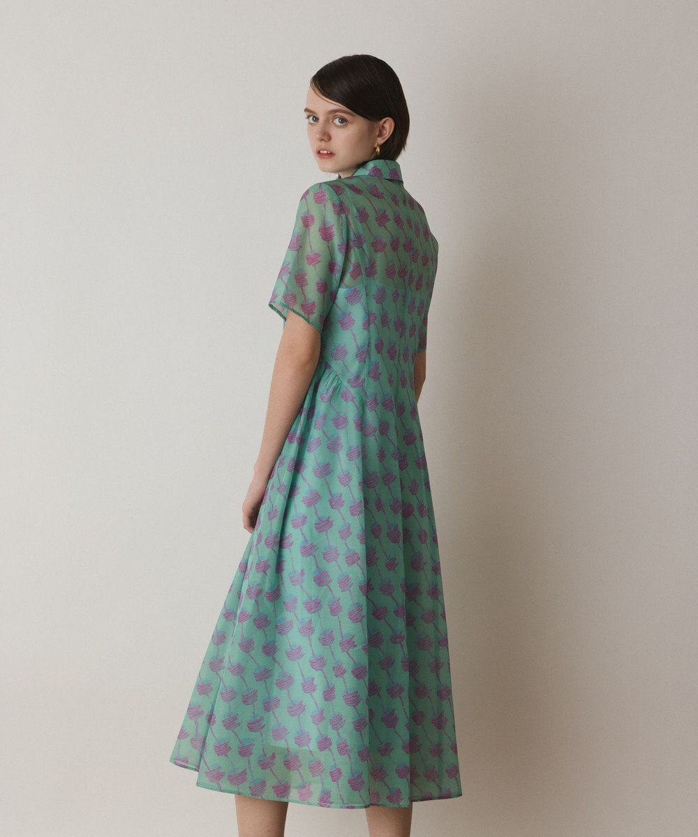 GRACE CONTINENTAL ドローイングプリントワンピース 