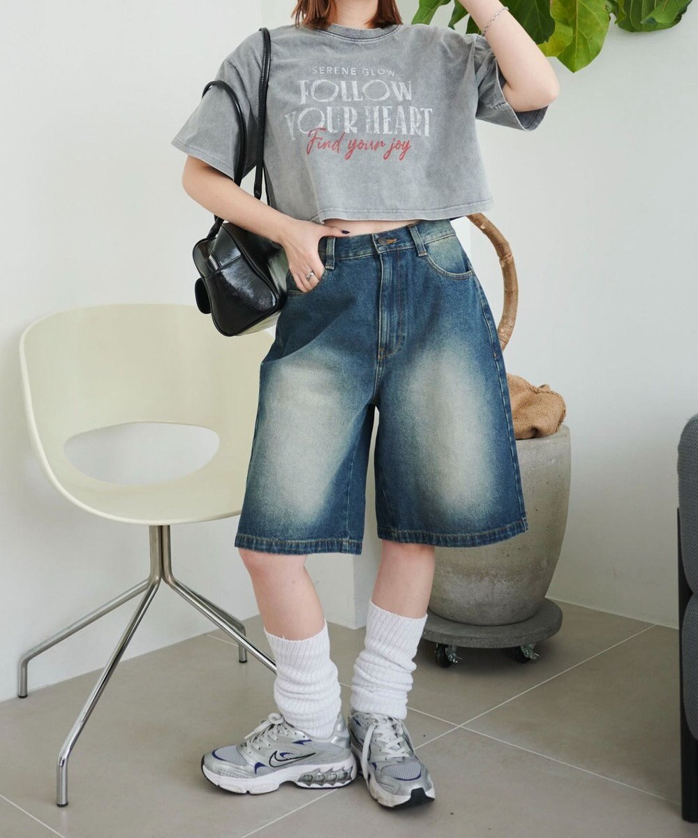 WEGO ヴィンテージウォッシュグラフィックショートT 