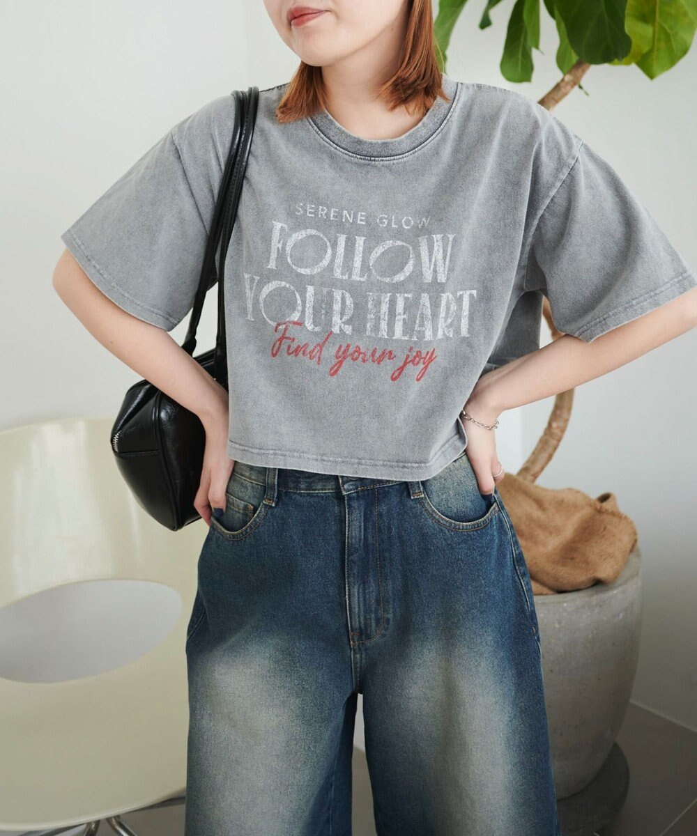 WEGO ヴィンテージウォッシュグラフィックショートT 