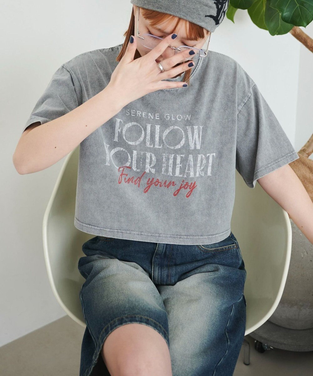 WEGO ヴィンテージウォッシュグラフィックショートT 